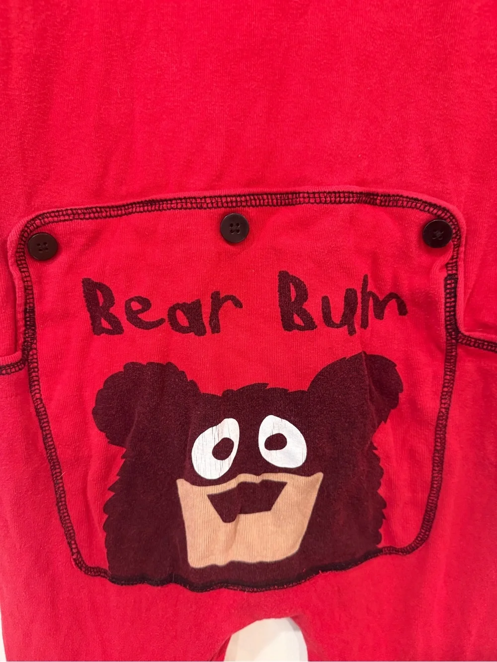 Lazy One Bear Bum Red Kids One-Piece Pajamas